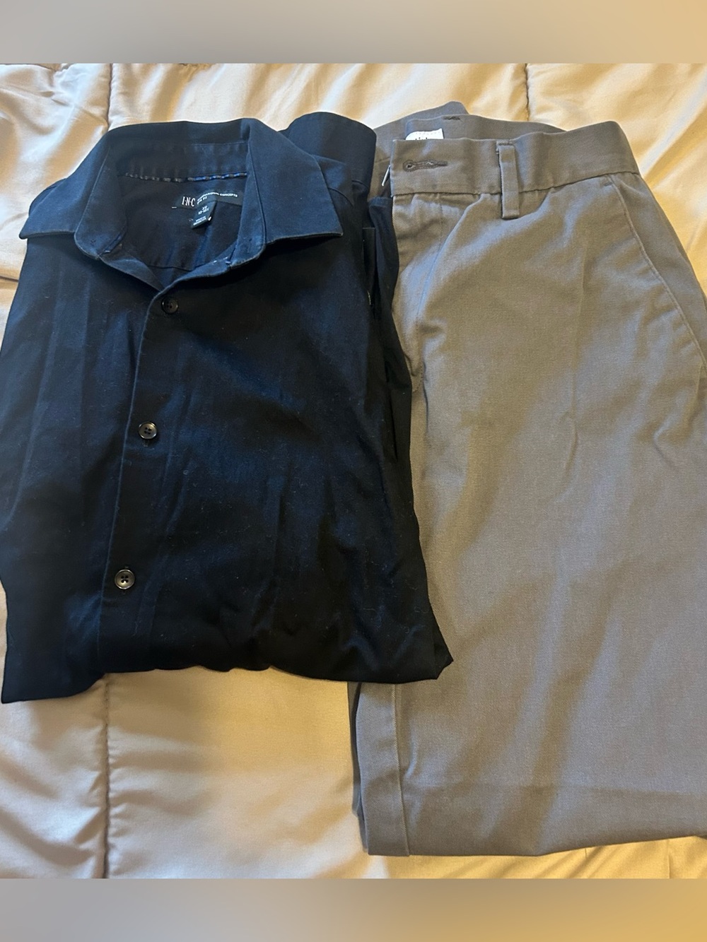 XS -INC  Men Classic Black Dress Shirt and Amazon essentials dress pants 30x30
